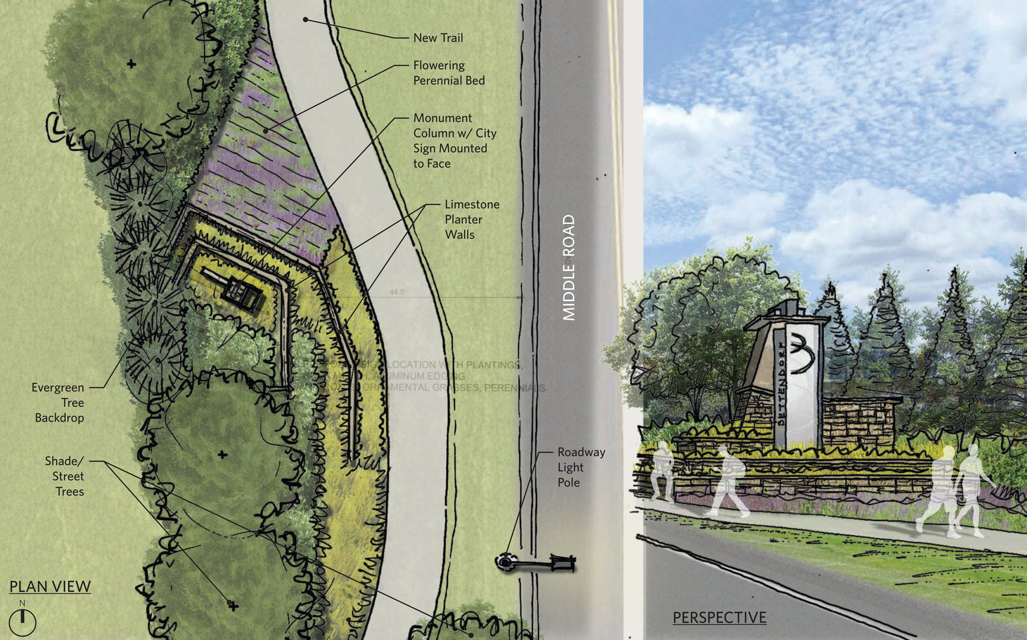 Rendering: Monument Sign