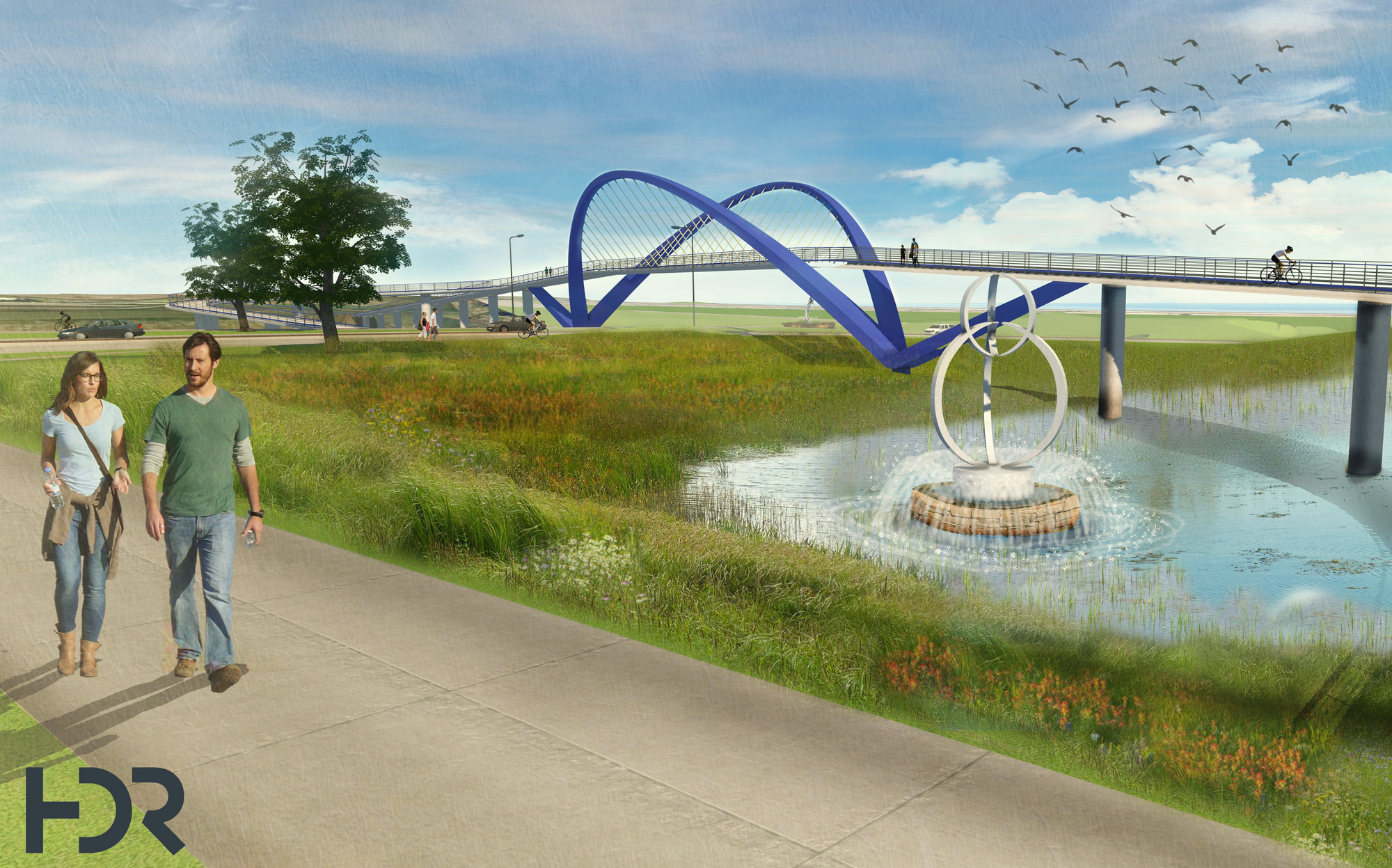 Rendering: walking path